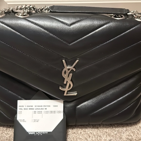 Yves Saint Laurent Medium LouLou Black Quilted Shoulder Bag- - Picture 7 of 7